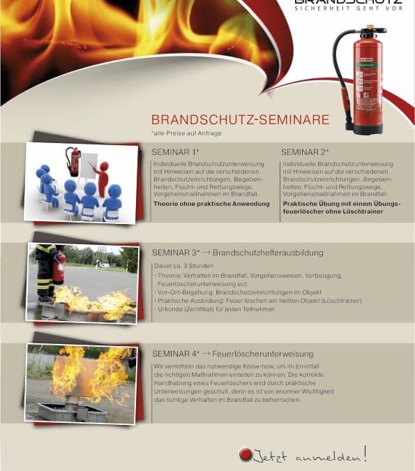 Neuer Flyer für Brandschutz-Seminare. Jetzt informieren!